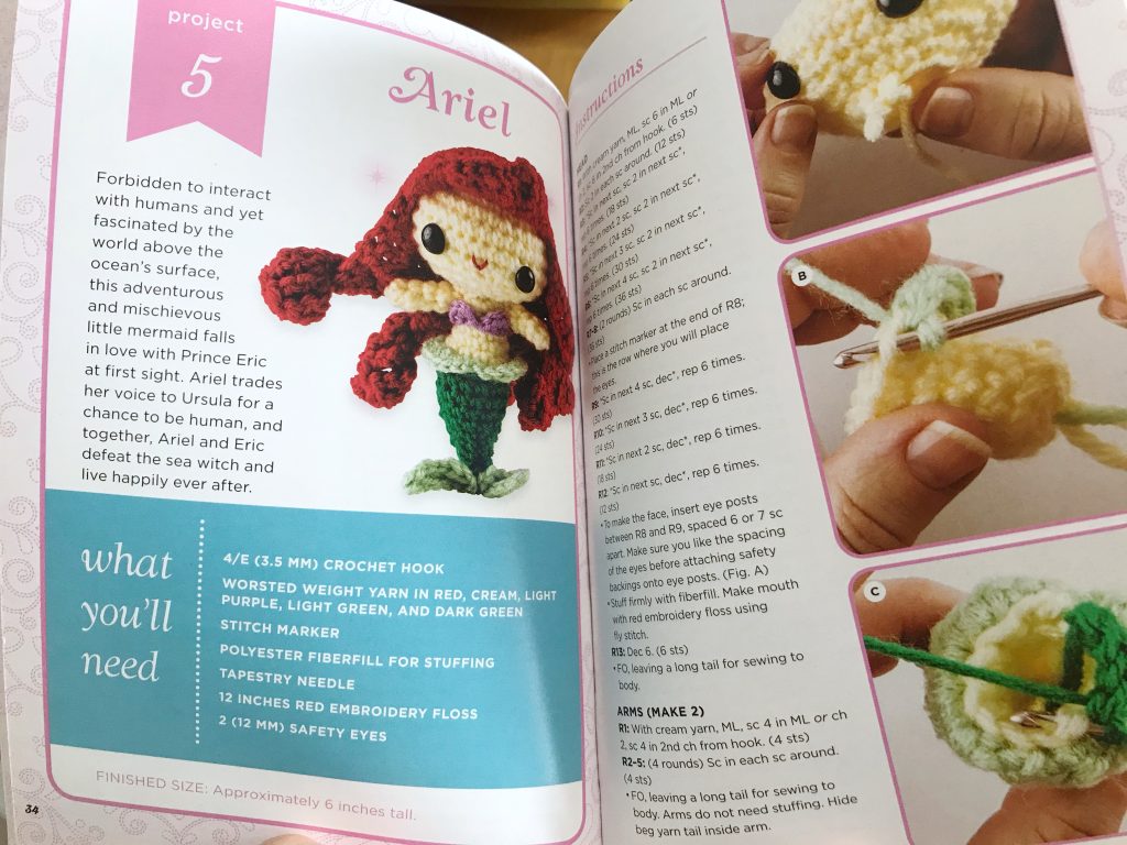 Disney Princess Crochet Kit to make Cinderella and Ariel New In Box V1